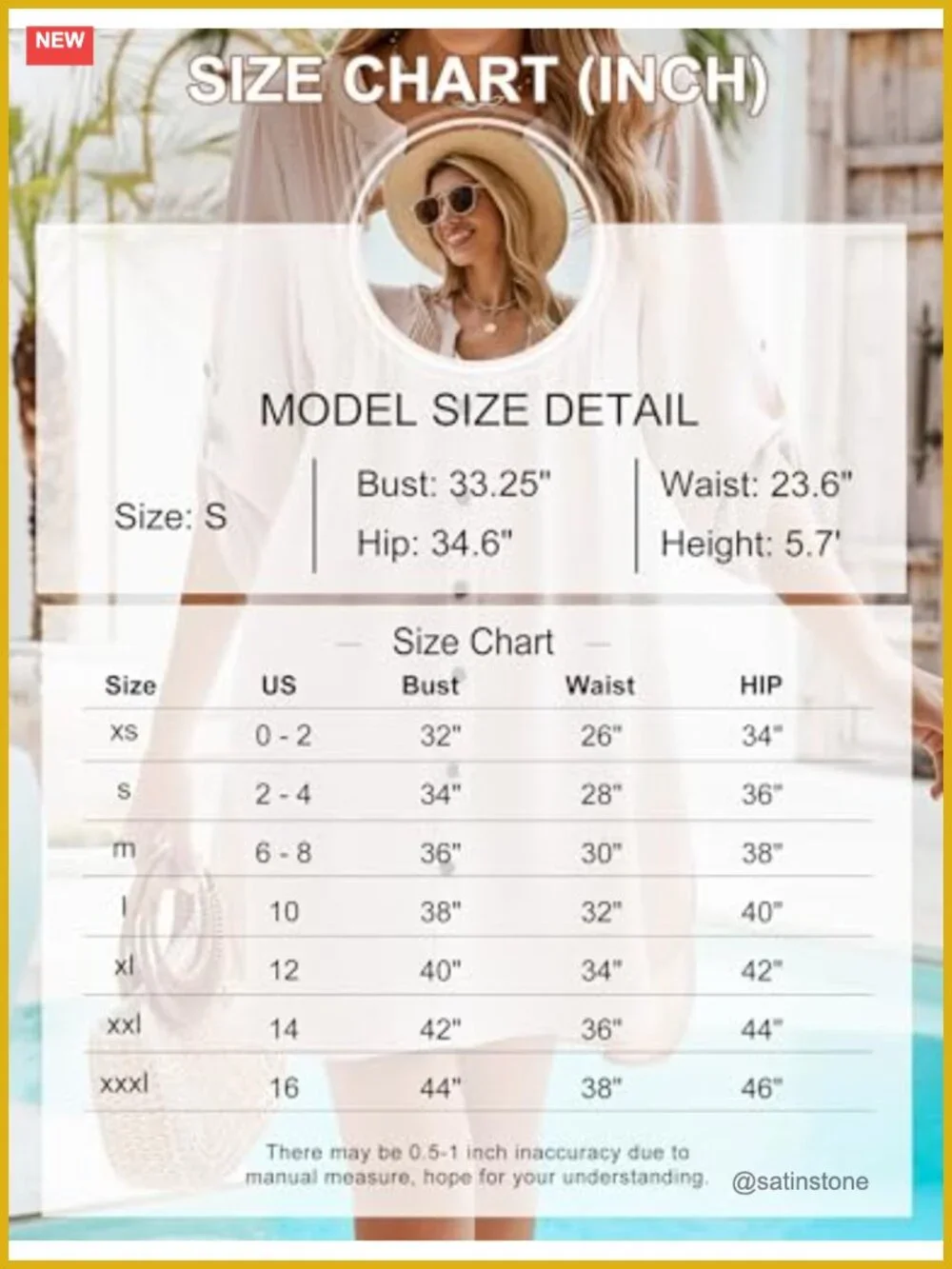 V Neck Button Down Swimsuit Cover Up 3/4 Sleeve Lightweight Beach Coverup